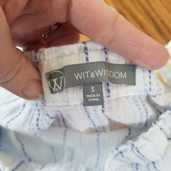 Wit & Wisdom Off the Shoulder Embroidered Boho Top - Picture 5 of 8